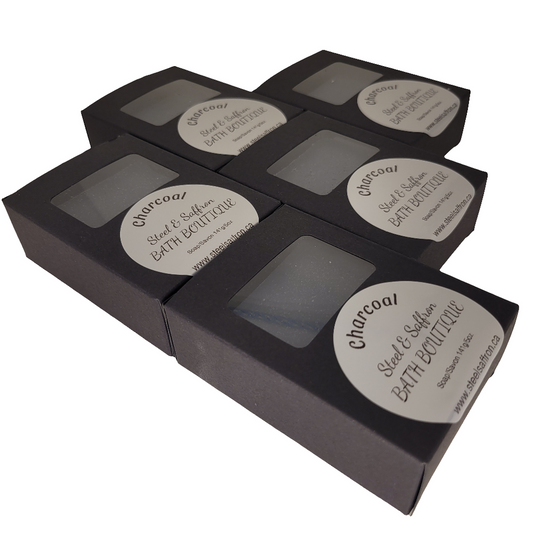 Charcoal Cleansing Soap With Shea Butter | 5 Pack | Steel & Saffron