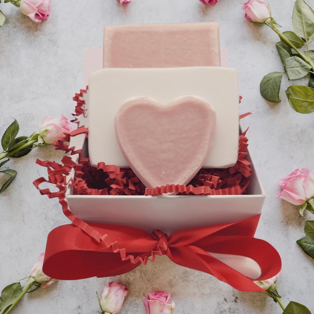 Enchanted Love Natural Soap Box Set with Heart Pendant - Steel & Saffron Bath Boutique Inc.