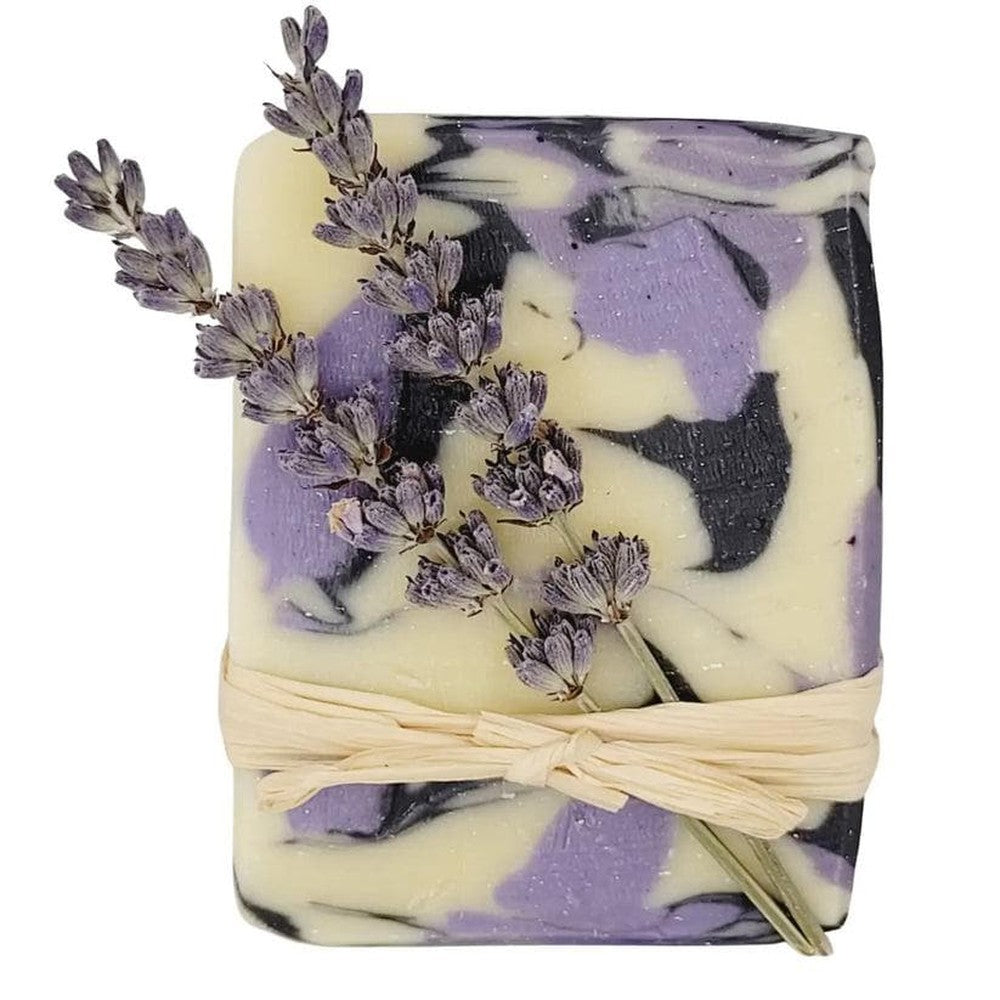 Natural Lavender Soap Bars with Shea Butter & Charcoal | 4oz | Steel & Saffron